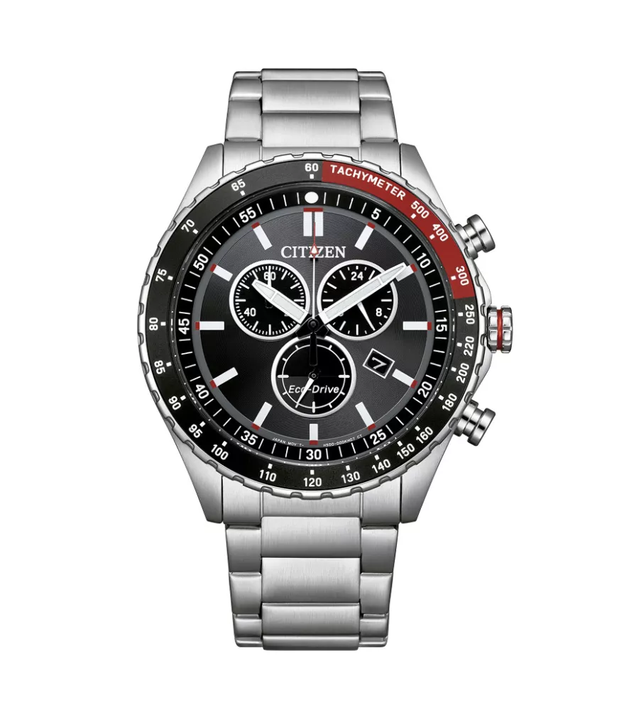 Eco-drive H500, cronógrafo 60 minutos y calendario.