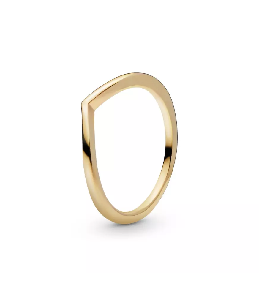 Anillo con un recubrimiento en oro de 14k Deseo Clásico Pulido