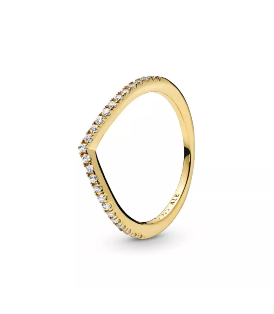 Anillo con un recubrimiento en oro de 14k Deseo Clásico Resplandeciente