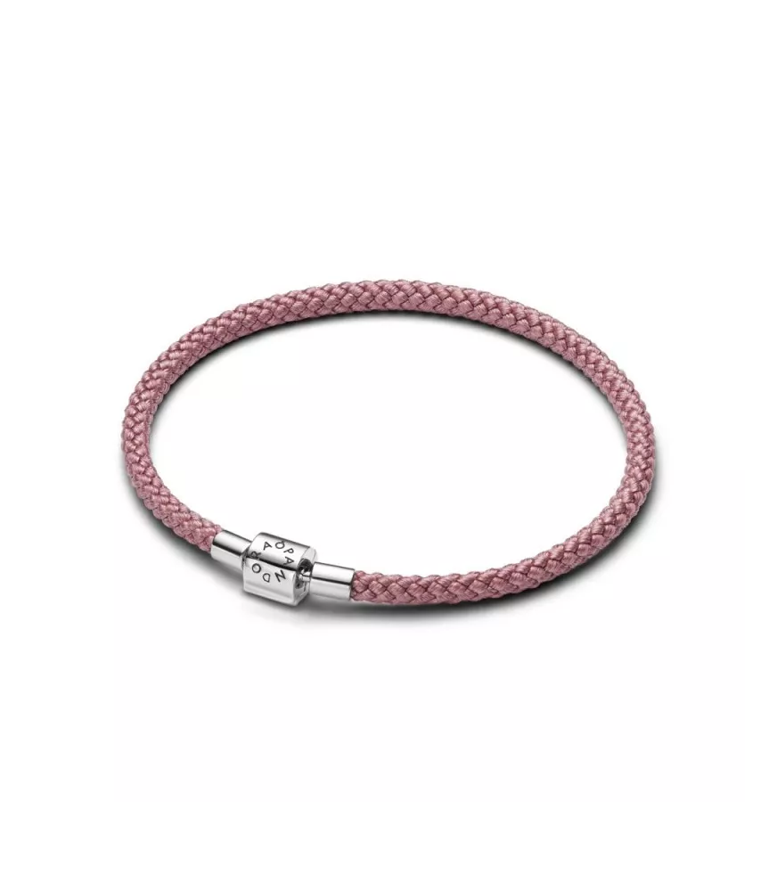 Pulsera Pandora Moments en plata de ley Cordón Rosa Radiante