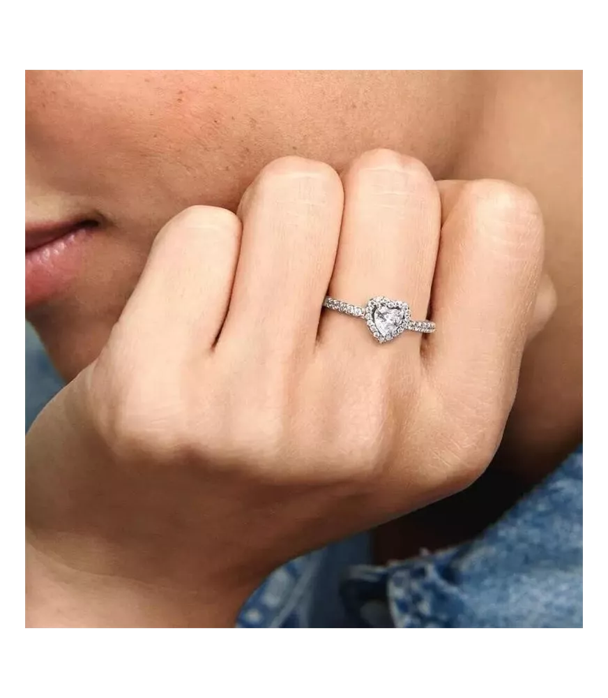 Anillo En Plata De Ley Corazón en Relieve