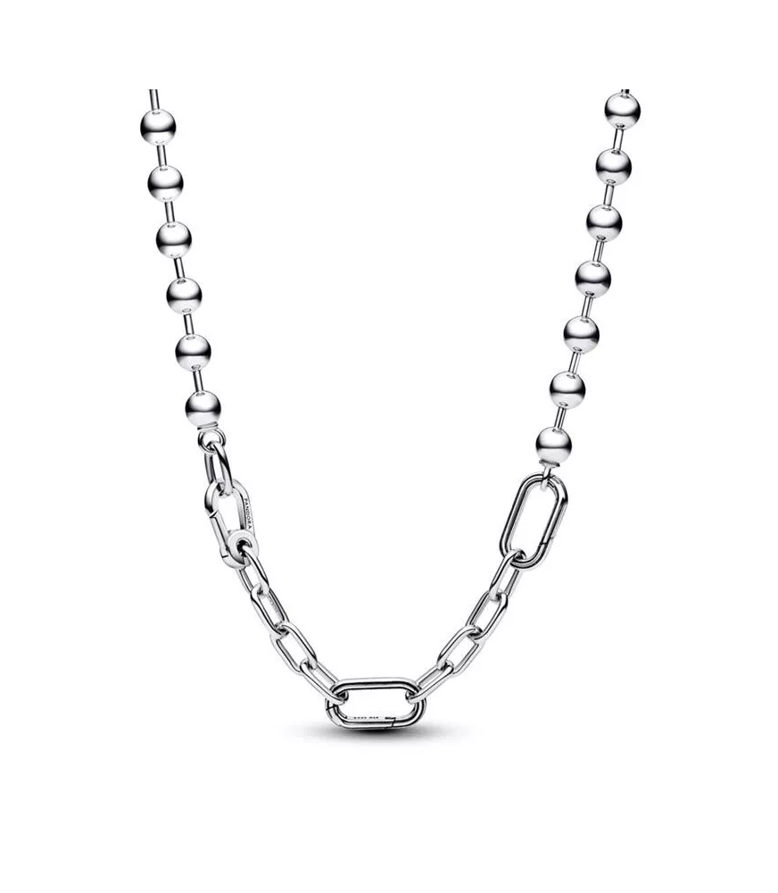 Collar en plata de ley  Pandora ME Eslabones Link y Cuentas Metálicas