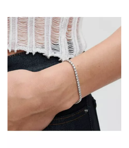 Pulsera en plata de ley Tenis Brillante