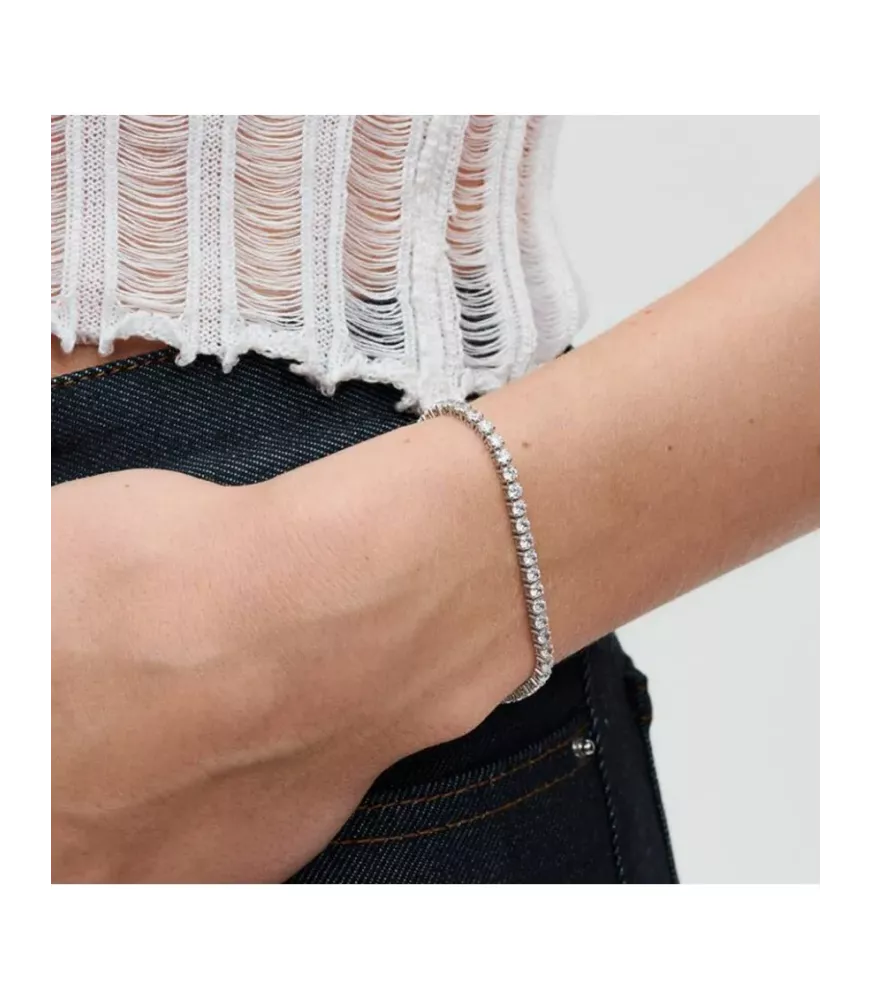 Pulsera en plata de ley Tenis Brillante