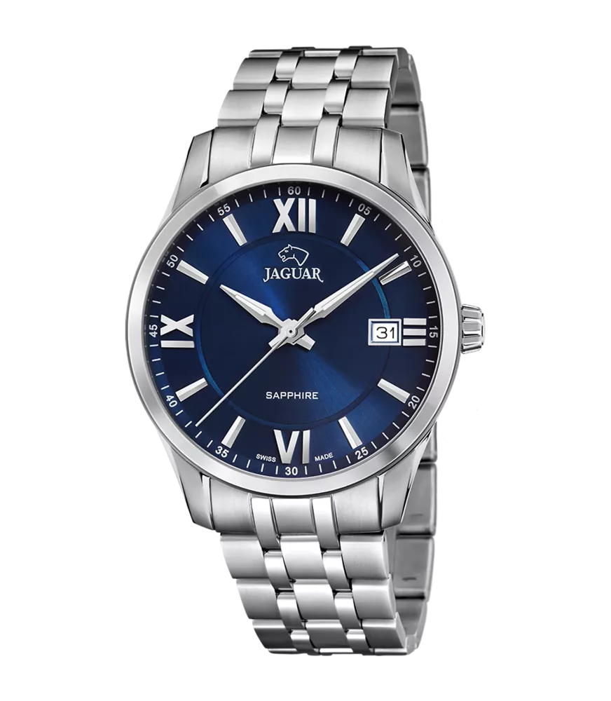 Reloj Jaguar Acamar Classique, hombre, cuarzo suizo ,analógico, 3 agujas y calendario.