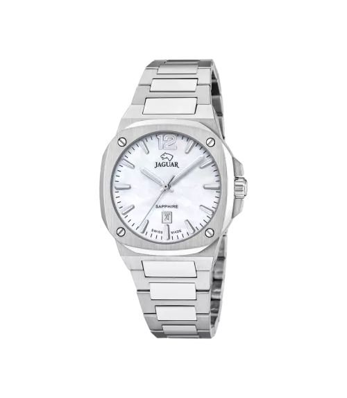Reloj Jaguar RC Nacarado, mujer, cuarzo suizo ,analógico, 3 agujas y calendario.