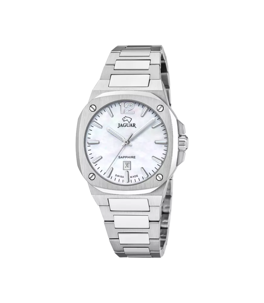 Reloj Jaguar RC Nacarado, mujer, cuarzo suizo ,analógico, 3 agujas y calendario.