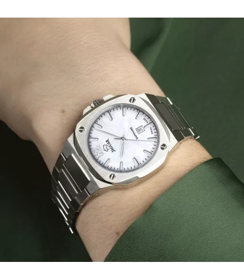 Reloj Jaguar RC Nacarado, mujer, cuarzo suizo ,analógico, 3 agujas y calendario.