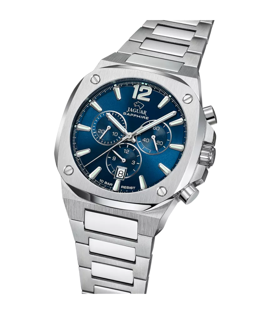 Reloj Jaguar RC, hombre, cuarzo suizo ,analógico, 3 agujas, cronógrafo y calendario.