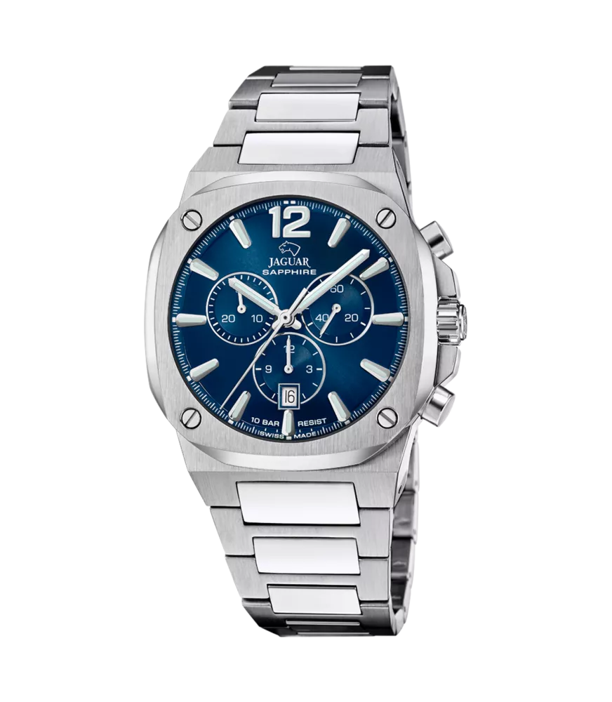Reloj Jaguar RC, hombre, cuarzo suizo ,analógico, 3 agujas, cronógrafo y calendario.