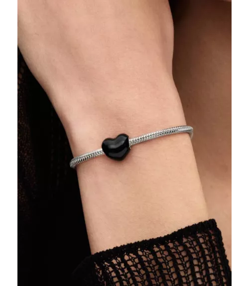 Charm en plata de ley Corazón Negro 
