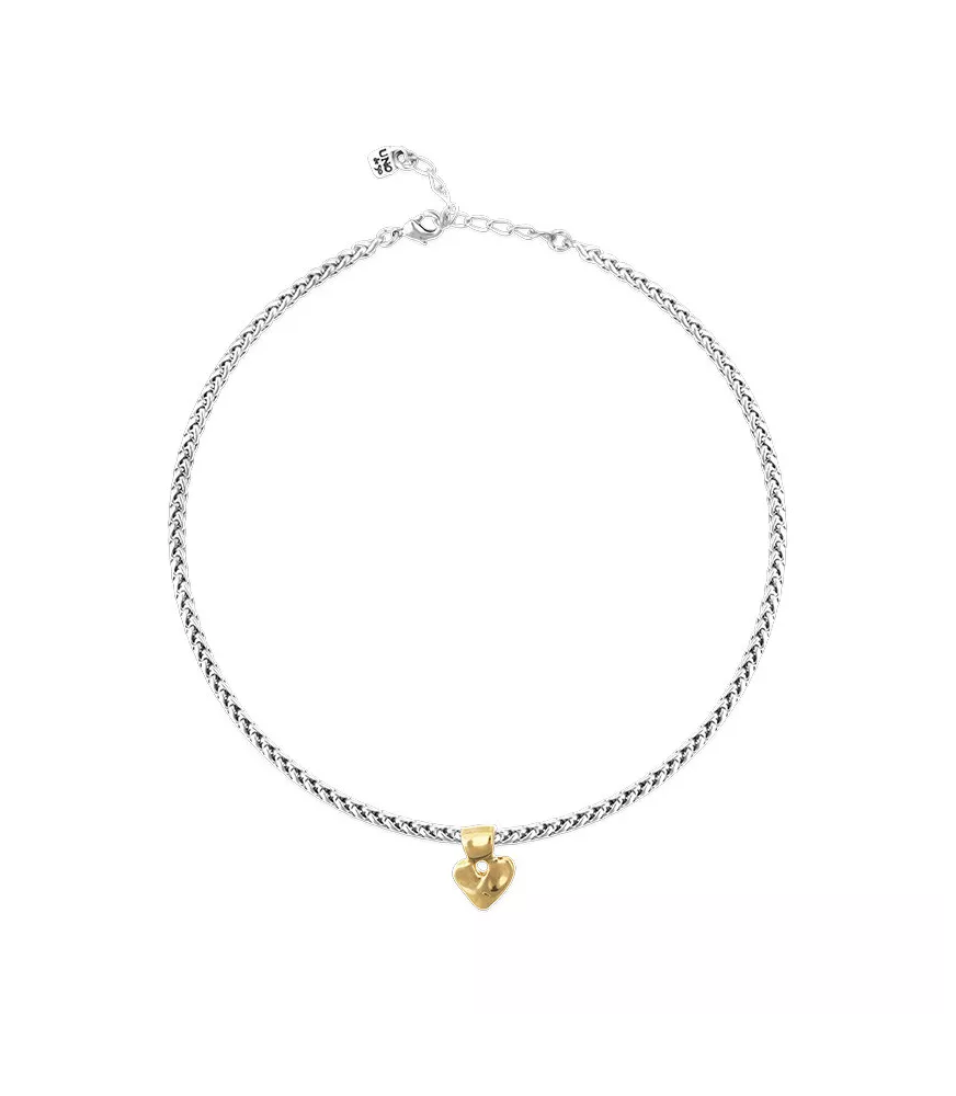 Collar Pálpito Unode50, en metal bañado en plata y oro.