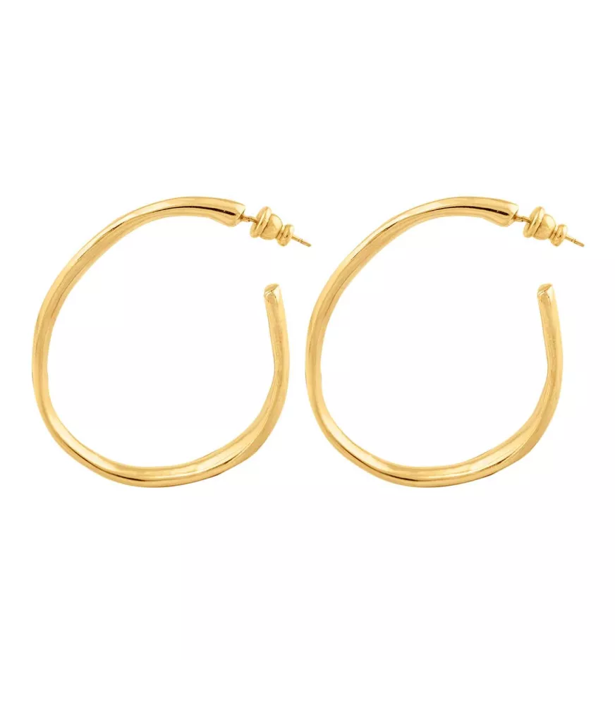 Pendientes Ohmmm... UNOde50, en metal bañado en oro.