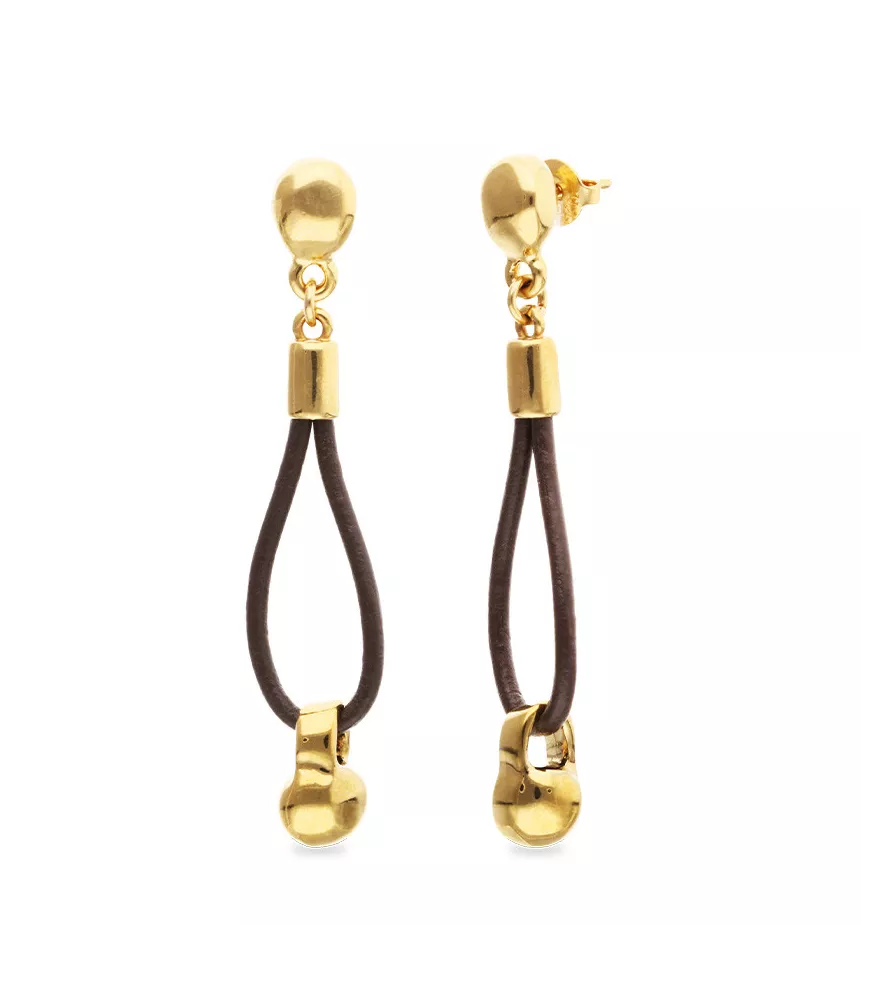 Pendientes Gravedad UNOde50, en metal bañado en oro.