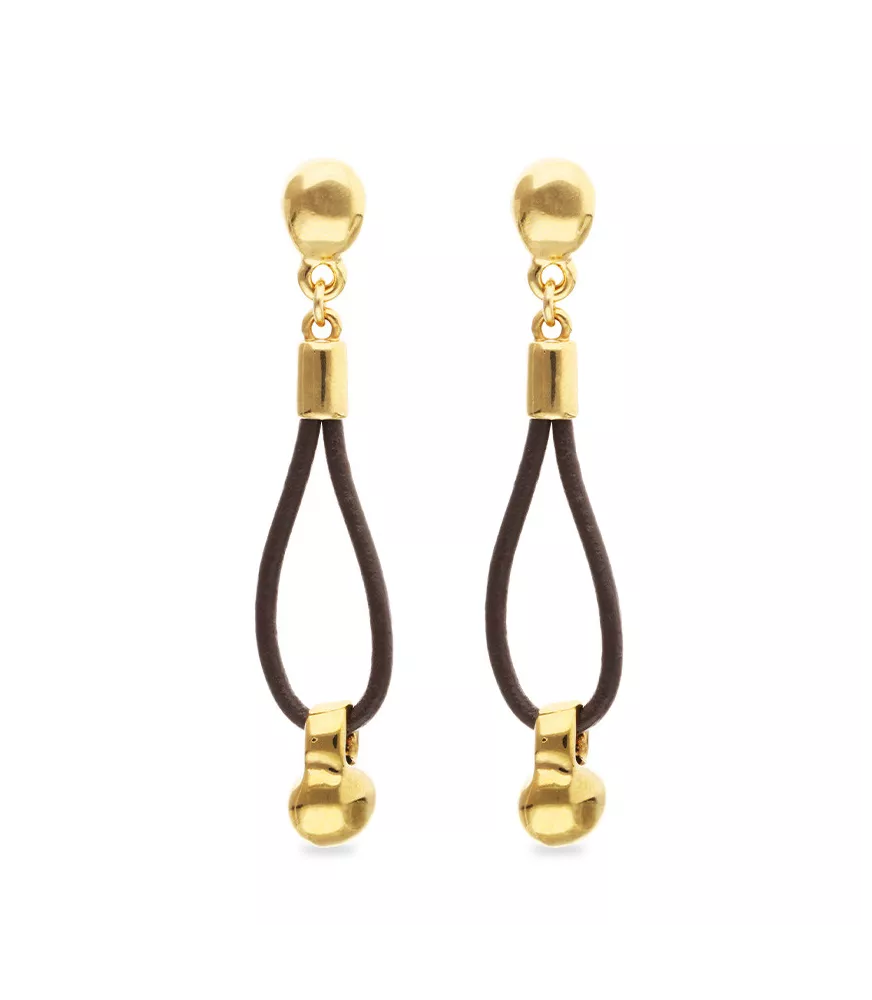 Pendientes Gravedad UNOde50, en metal bañado en oro.