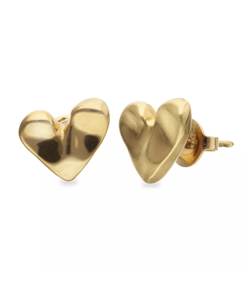 Pendientes Pálpito UNOde50, en metal bañado en oro.