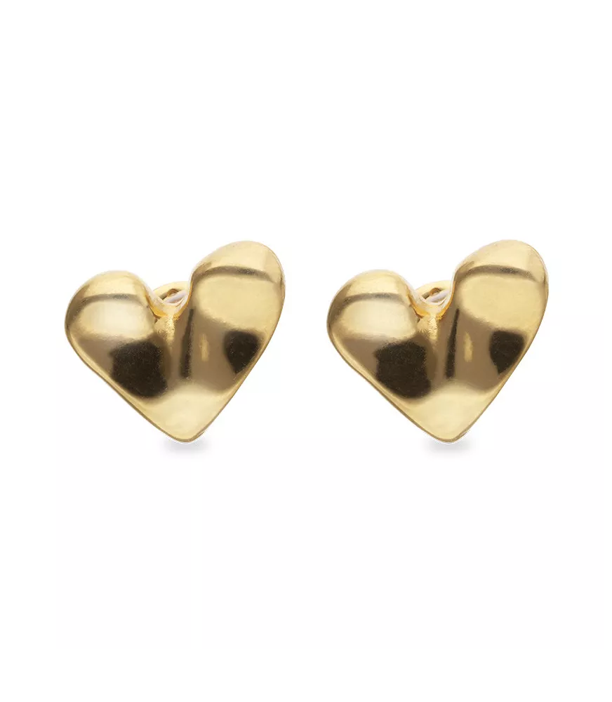 Pendientes Pálpito UNOde50, en metal bañado en oro.