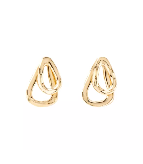 Pendientes Connected UNOde50, en metal bañado en oro.