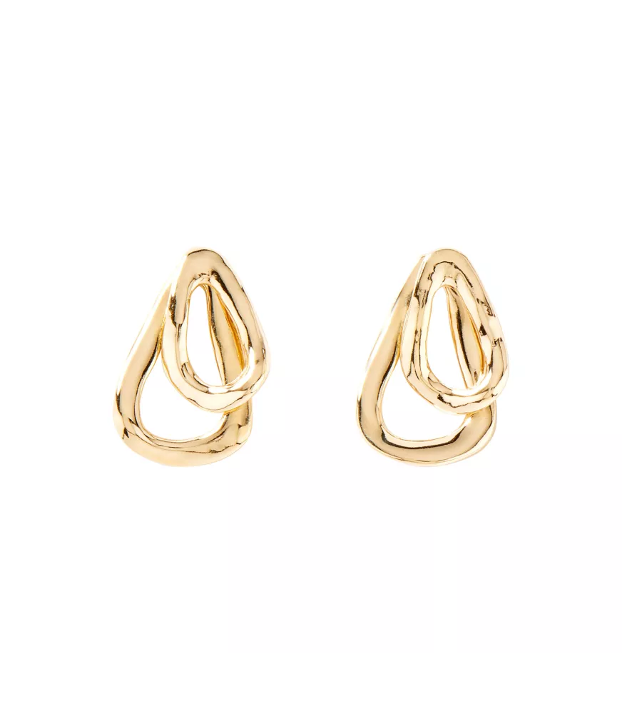 Pendientes Connected UNOde50, en metal bañado en oro.