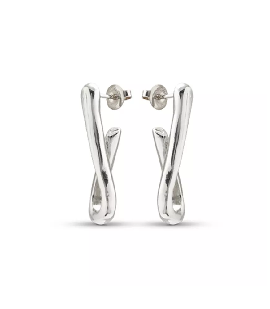 Pendientes For U UNOde50, en metal bañado en plata.