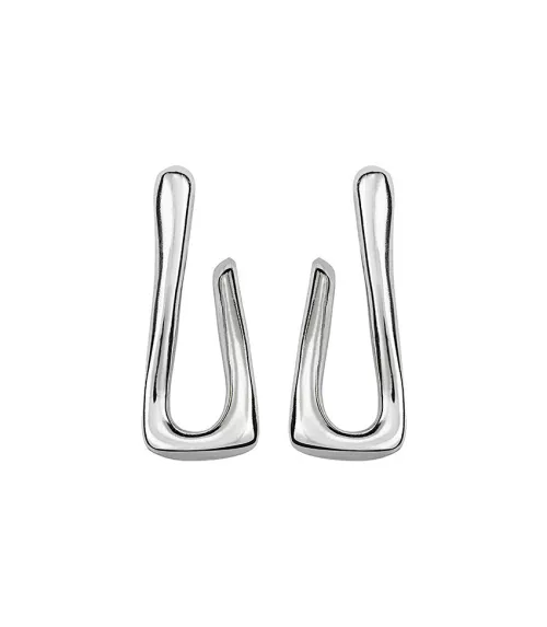 Pendientes For U UNOde50, en metal bañado en plata.