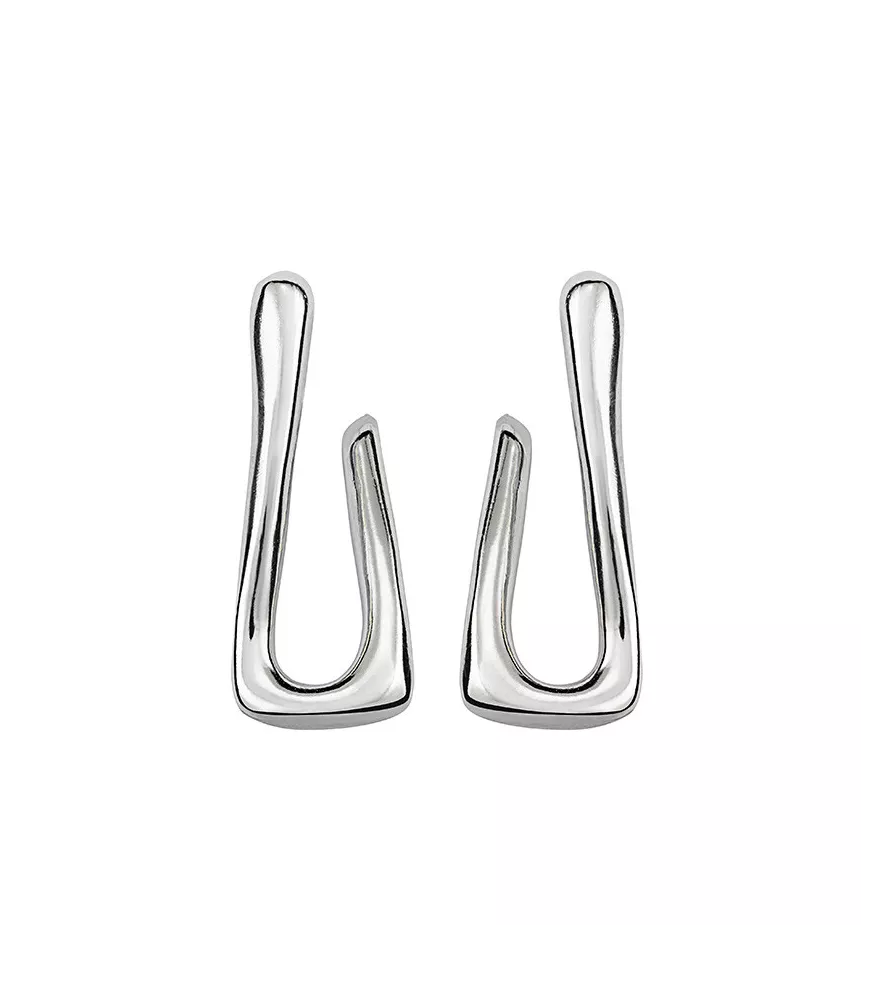Pendientes For U UNOde50, en metal bañado en plata.