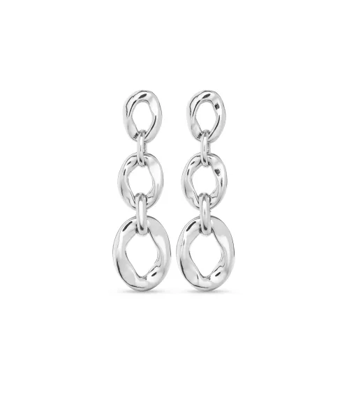 Pendientes Yolo Unode50, en metal bañado en plata.