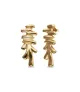 Pendientes Raíces UNOde50, en metal bañado en oro.