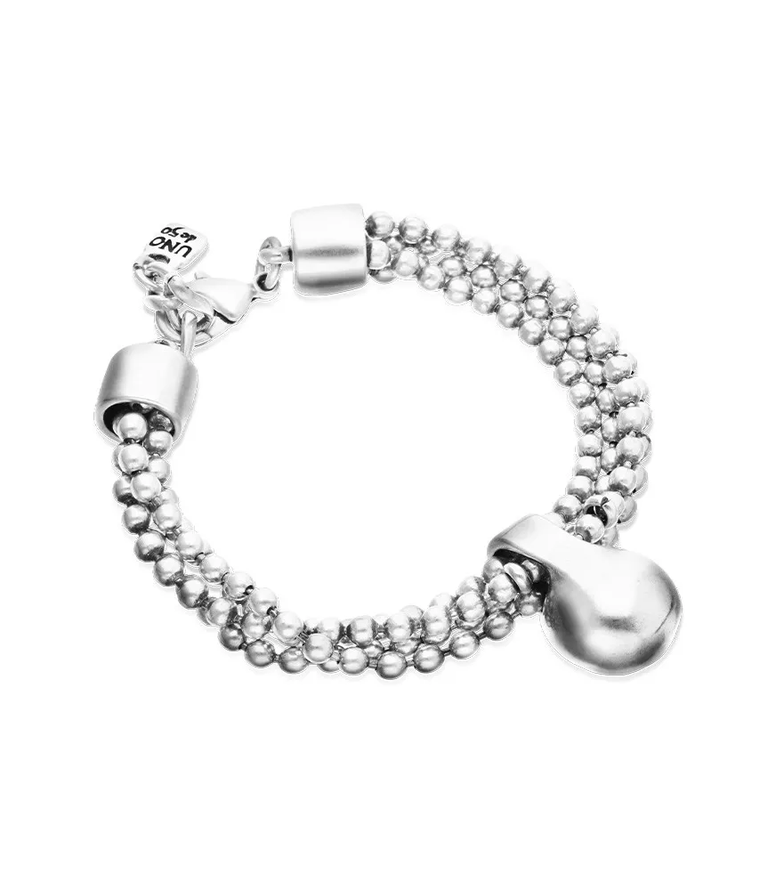 Pulsera Gravedad UNOde50, en metal bañado en plata.