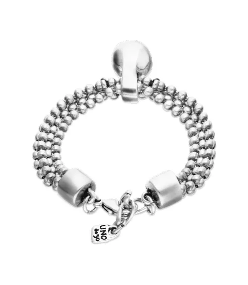 Pulsera Gravedad UNOde50, en metal bañado en plata.