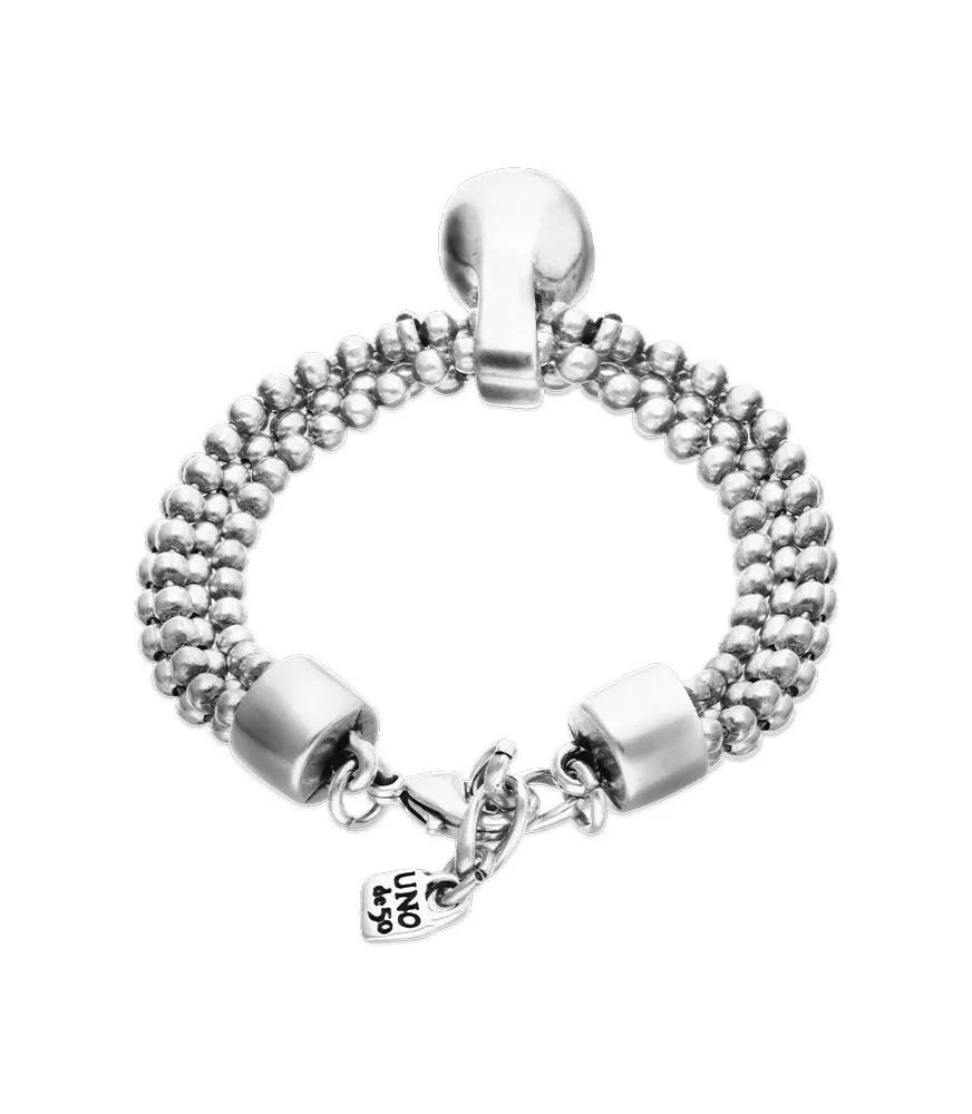 Pulsera Gravedad UNOde50, en metal bañado en plata.