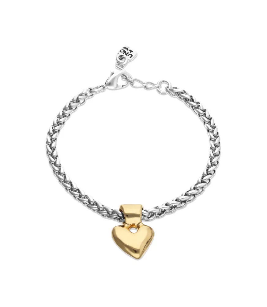 Pulsera Pálpito UNOde50, en metal bañado en plata y oro.