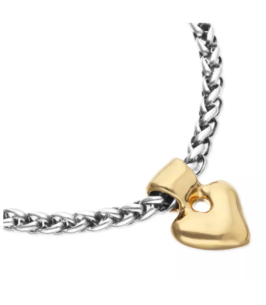 Pulsera Pálpito UNOde50, en metal bañado en plata y oro.