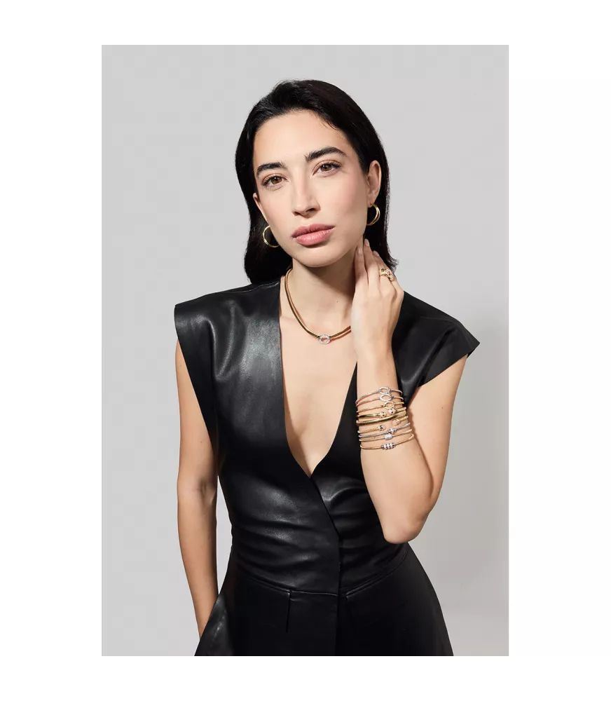 Brazalete Tubogas Duran Exquse en plata con baño de oro. 00513861