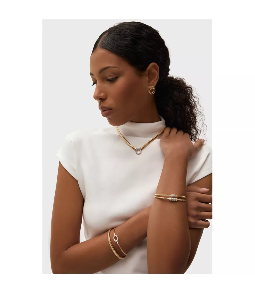 Brazalete Tubogas Duran Exquse en plata con baño de oro. 00513861