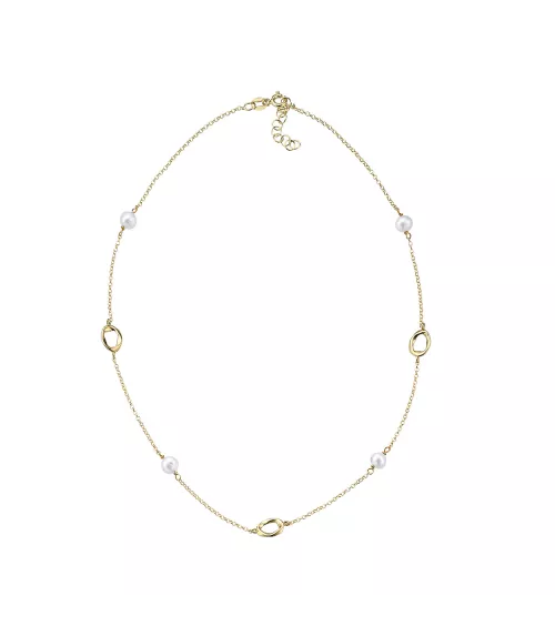 COLLAR PEARL DE DURAN EXQUSE DE PLATA CON BAÑO DE ORO EN AMARILLO 00513906