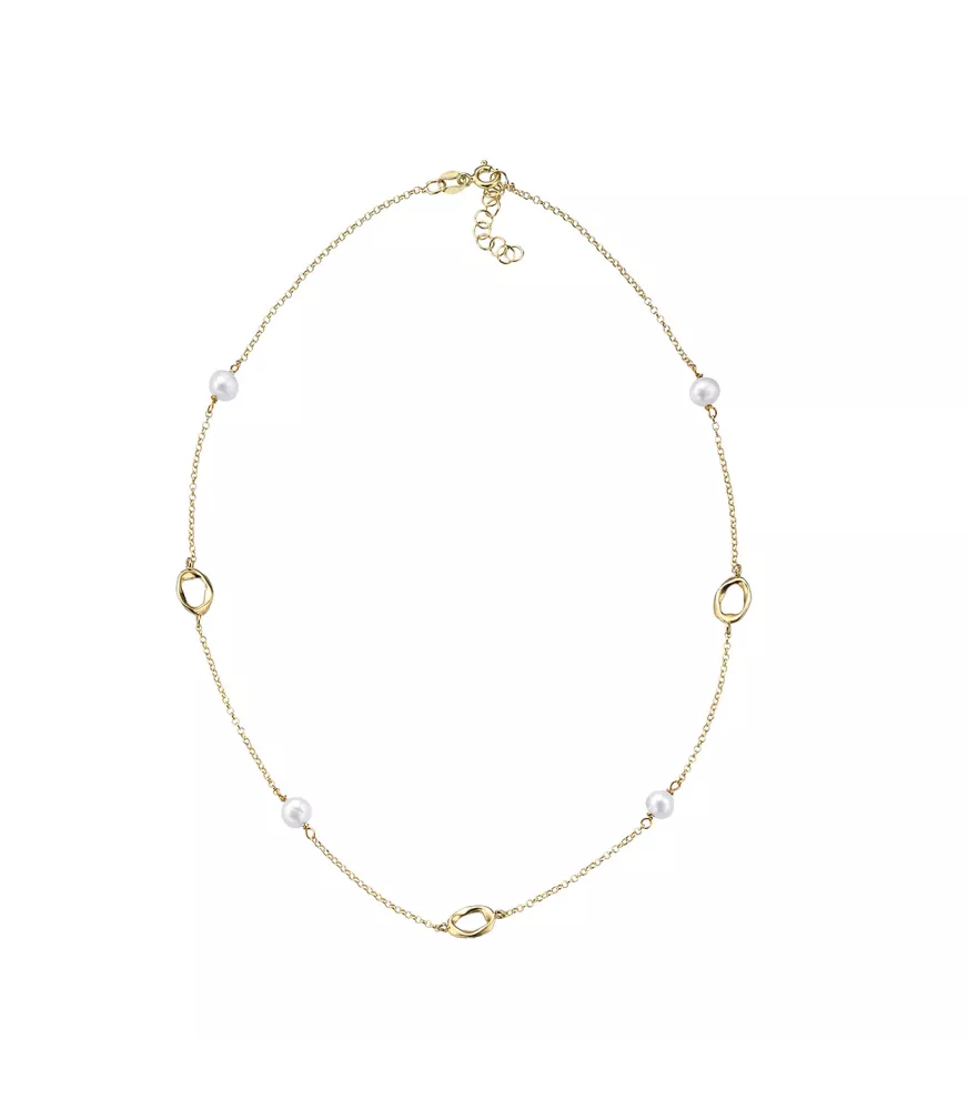 Collar Pearl Duran Exquse en plata con baño de oro amarillo. 00513906