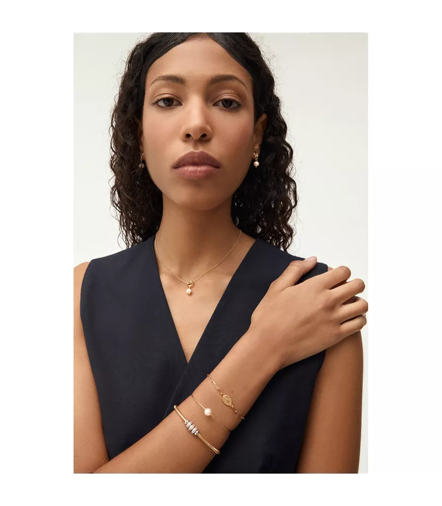 Pendientes Pearl de Duran Exquse en plata dorada. 00513909