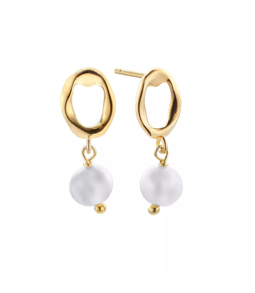 Pendientes Pearl de Duran Exquse en plata dorada. 00513909