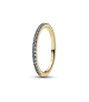 Anillo con un recubrimiento en oro de 14k Banda Azul Brillante