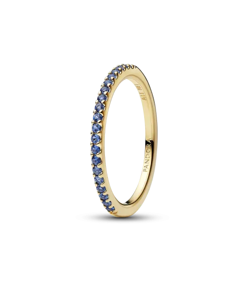 Anillo con un recubrimiento en oro de 14k Banda Azul Brillante