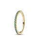Anillo con un recubrimiento en oro de 14k Banda Verde Brillante