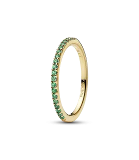 Anillo con un recubrimiento en oro de 14k Banda Verde Brillante REF. 162999C03
