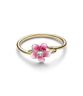 Anillo con un recubrimiento en oro de 14k Flor de Vaiana de Disney REF. 163844C01