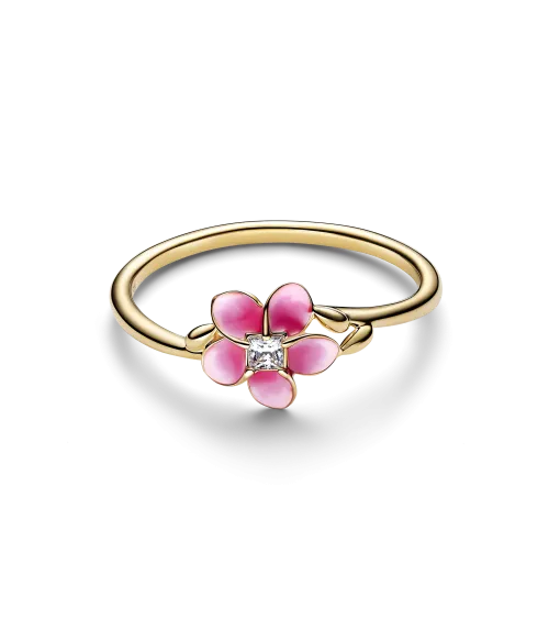 Anillo con un recubrimiento en oro de 14k Flor de Vaiana de Disney