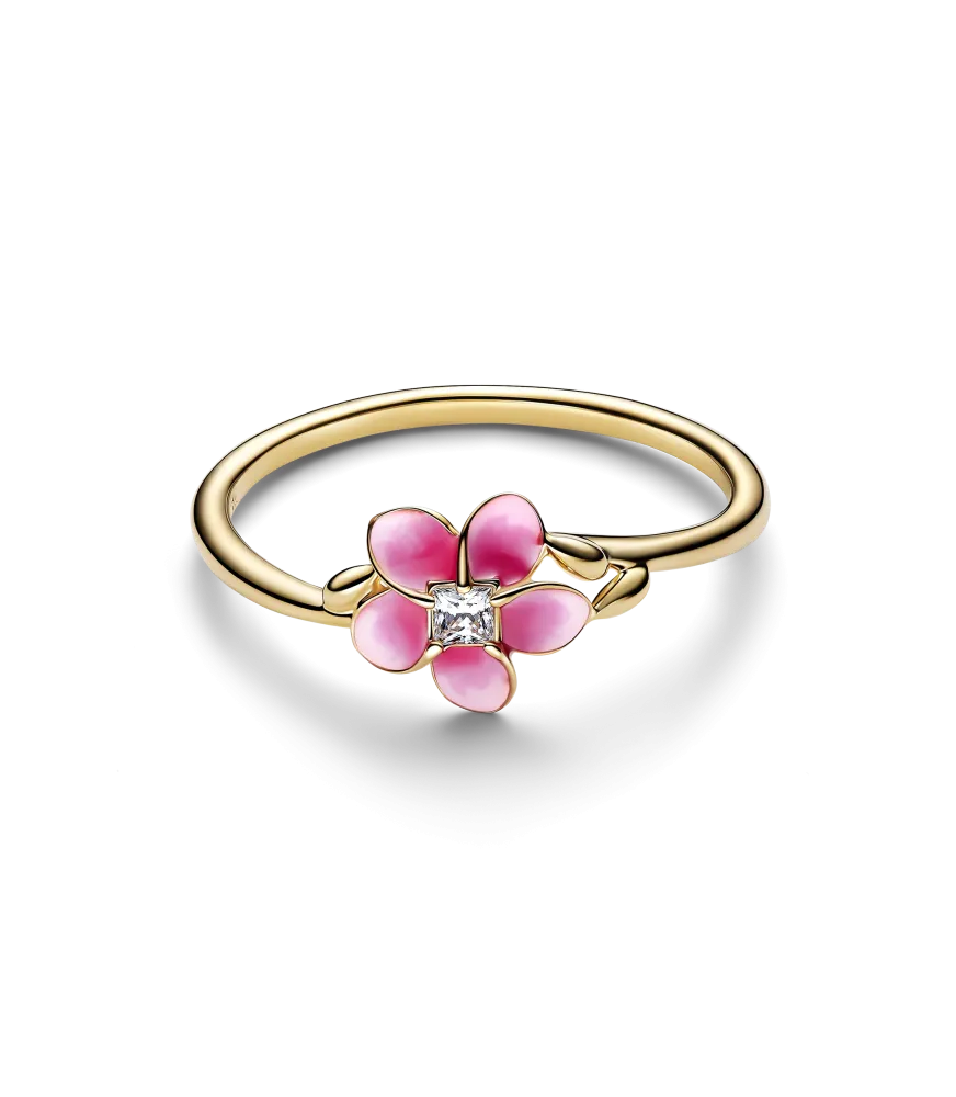 Anillo con un recubrimiento en oro de 14k Flor de Vaiana de Disney