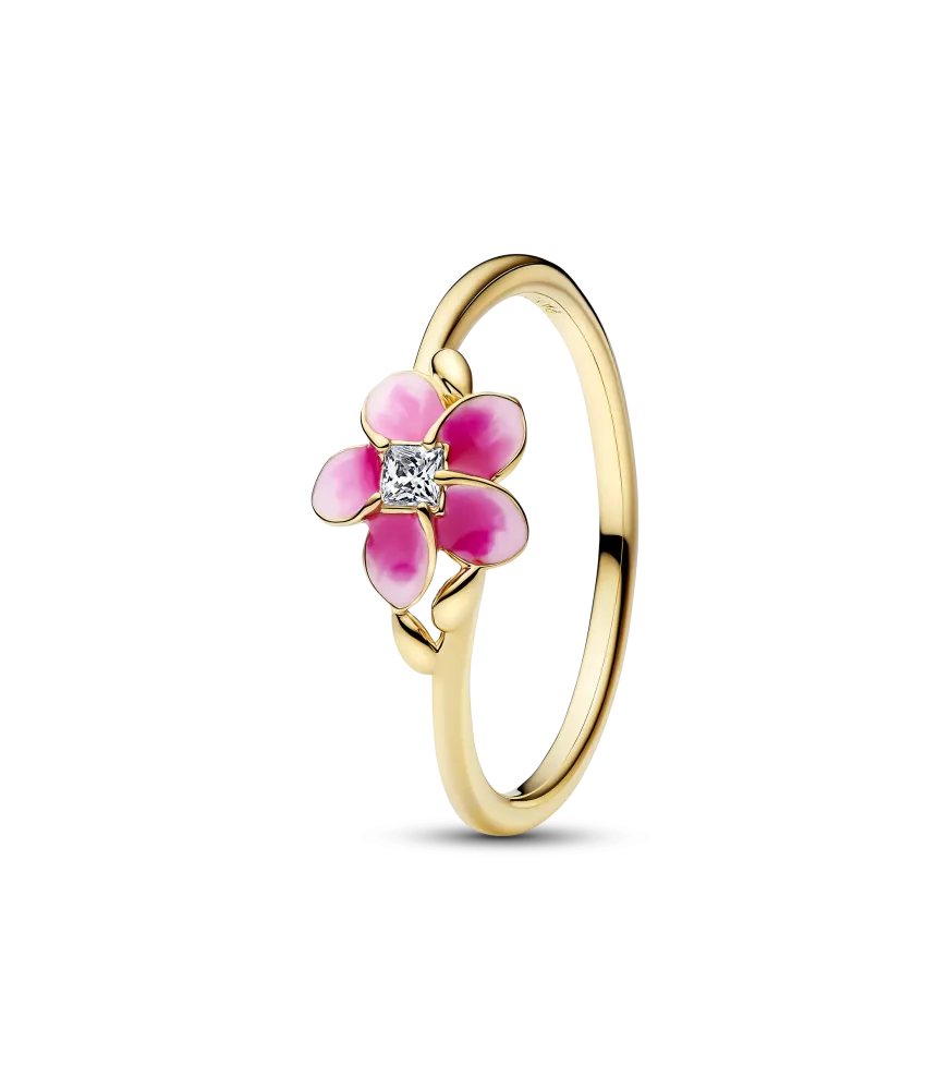 Anillo con un recubrimiento en oro de 14k Flor de Vaiana de Disney