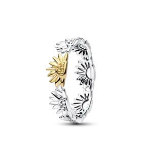 Anillo en plata de ley y con un recubrimiento en oro de 14k Girasol en Dos Tonos REF. 164702C00