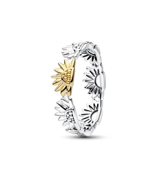 Anillo en plata de ley y con un recubrimiento en oro de 14k Girasol en Dos Tonos REF. 164702C00