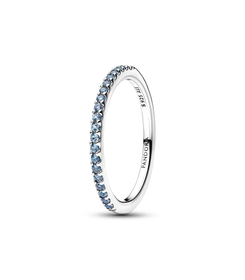 Anillo en plata de ley Banda Brillante Aguamarina REF. 192999C03
